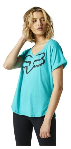 Fox Racing Boundary V-Neck Women's Top 39 Fox Racing Boundary V-Neck Women's Top -Fox Racing fox racing boundary v neck womens top teal 1