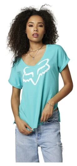 Fox Racing Boundary V-Neck Women's Top 38 Fox Racing Boundary V-Neck Women's Top -Fox Racing fox racing boundary v neck womens top teal