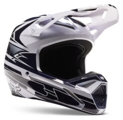 Fox Racing V1 Goat Strafer Helmet Navy Blue / MD [Open Box] -Fox Racing fox racing v1 goat strafer helmet navy blue md open box navy blue 2
